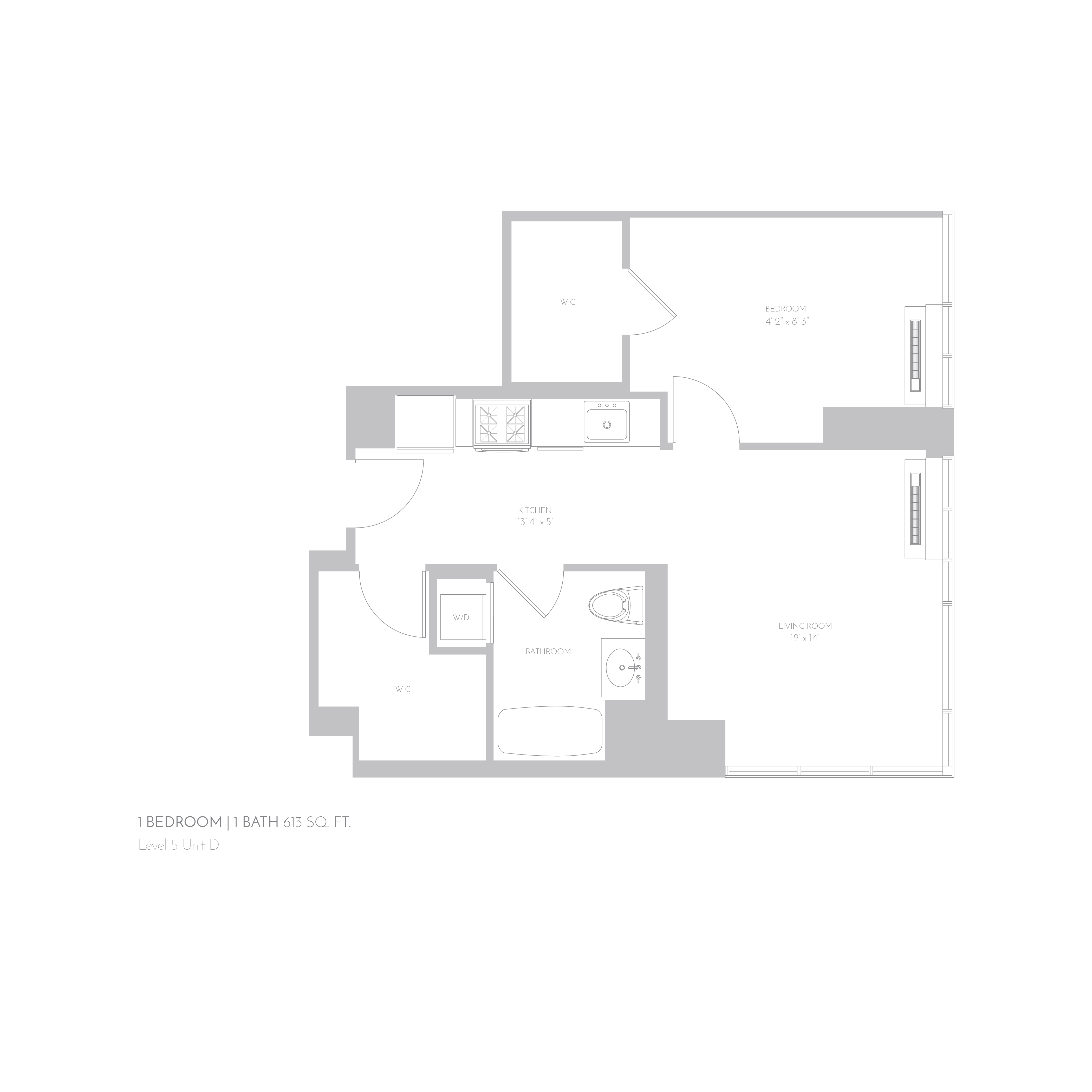 Floor plan layout diagram for 5 D
